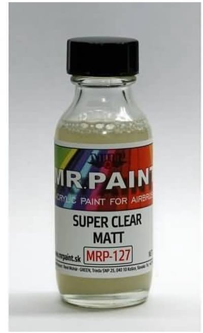 MR. Paint MRP-127 – Super Clear Matt / Blanke Lak Mat Modelbouwverf – 30 ml – Acryl-lak voor Airbrush & Detailwerk