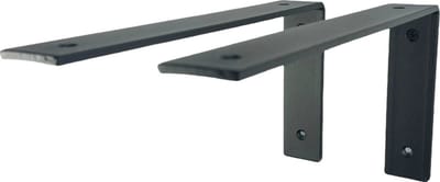Maison DAM 2x Plankdragers L vorm - Plankdrager – Voor plank 30cm – Mat zwart - Incl. bevestigingsmateriaal + schroefbit