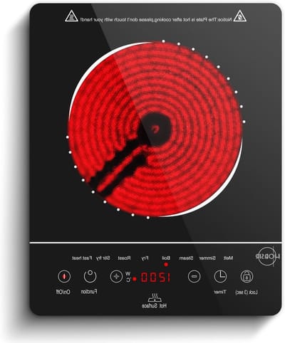 Keramische Kookplaat - 1-pits Kookplaat - Snel Koken - Touch Bediening - 2000 Watt - Zwart