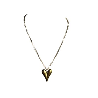 FlowJewels - ketting met hart - stainless steel - goud kleurig