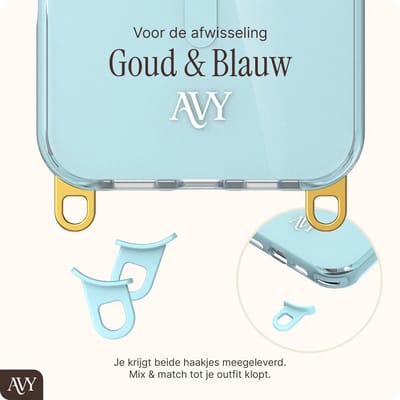 AVY Hoesje geschikt voor Apple iPhone 13 Pro Max | Compatibel met MagSafe | Back Cover | Haakjes voor koord | Blauw