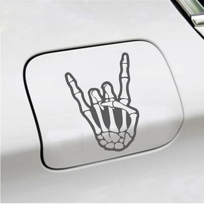 Bumpersticker - Rock N Roll Skelet - 10 X 14,4 - Antraciet