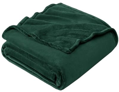 Zachte warme fleece knuffeldeken 230x270 als bankdeken, woondeken of couchdeken Donkergroen