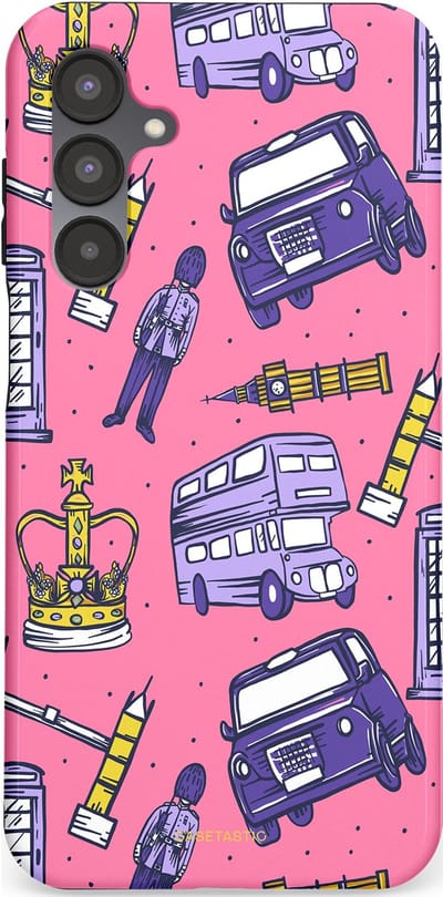 Casetastic Hoesje Geschikt voor Samsung A16 - Stijlvolle Beschermende Duo-layer Case - Brits London Roze Avontuur - Londen