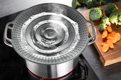 GEFU BOLLA Overkookdeksel – Siliconen Overkookbeveiliging – Voor Pannen 19-28 cm – Hittebestendig tot 230°C