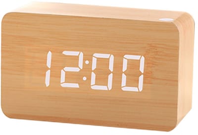 Klok - Digitale klok - Bureauklok - Tafelklok - Wekker - Digitale wekker - Wekker kind - USB-aangedreven klokken - Meerdere wekkers - Grote wekker voor de slaapkamer - Modern hout met instelbare helderheid - Meerdere alarmen - Natuurlijke houtkleur