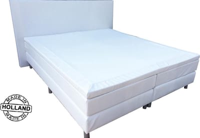 Slaaploods.nl Anda - Boxspring inclusief matras - 120x210 cm - Kunstleer - Wit