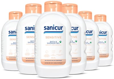 Sanicur Bath & Showergel Sensitive - 6 x 300 ml - Voordeelverpakking