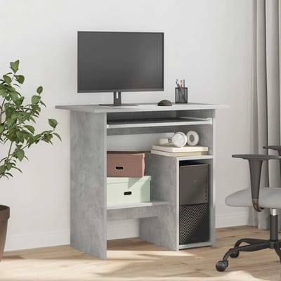 vidaXL - Bureau - 80x45x74 - cm - bewerkt - hout - betongrijs