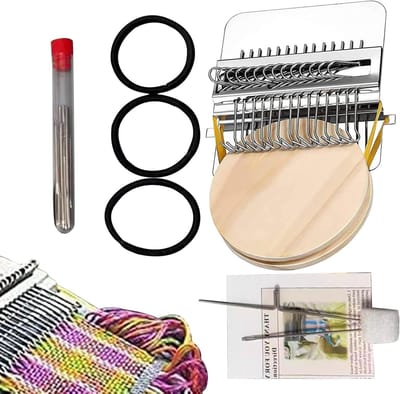 Breiherstelgereedschap - Stopkit Weefgetouw - Stof Repareren - Draagbaar Snel Herstel - 10 Naaldenset - Houtkleur