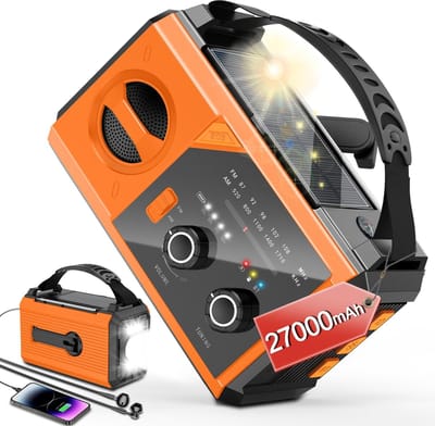 Unyqoos® Draagbare noodradio met Bluetooth, zaklamp en telefoonoplaadfunctie voor buitengebruik