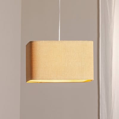 Maco Design Kwadro hanglamp, beige, 40 x 40 cm, jute stof