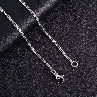 Aramat Jewels | Halskettingen | RVS Griekse Ketting Zilverkleur - Greek Pattern Unisex | 2.8mm / 45cm |45cm | | Staal | Volwassenen | Verkleurd niet