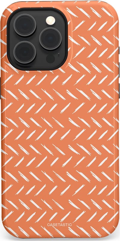 Casetastic hoesje geschikt voor Apple iPhone 15 Pro Max - MagSafe - Dubbellaagse bescherming - Oranje Witte Nederland Cross Patroon - Fashion Case - Terracotta Zand