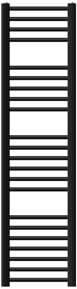 Design badkamerradiator Sahara elektrisch met verwarmingselement 1200W 300x1400 mm recht zwart mat zijaansluiting LuxeBath