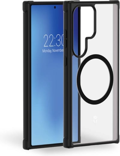 Force Case, Hoesje geschikt voor Samsung Galaxy S24 Ultra - Air Frost Versterkt, Transparant zwart