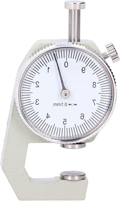 Dikte Meter met Ronde Wijzerplaat 0-10 mm - Precisie Meetinstrument voor Buizen, Platen en Leer - Duurzaam en Betrouwbaar Meetgereedschap voor Nauwkeurige Metingen
