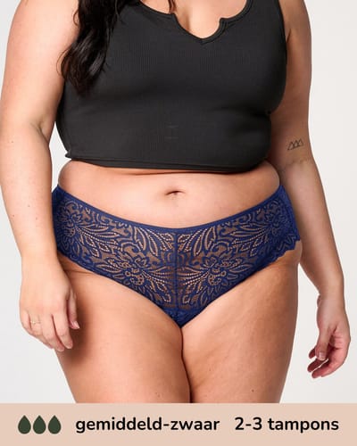 Moodies menstruatie ondergoed - Hipster Lace - gemiddeld kruisje - maat XXL - Navy