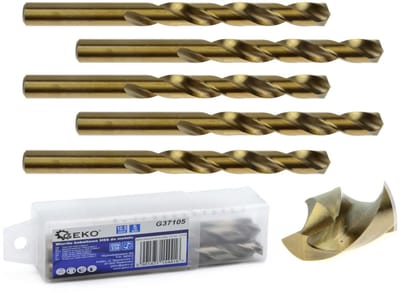 GEKO Metaalboor - HSS M35 - 5% Kobalt - 10,5 mm - Hoge Warmtebestendigheid - 5 stuks