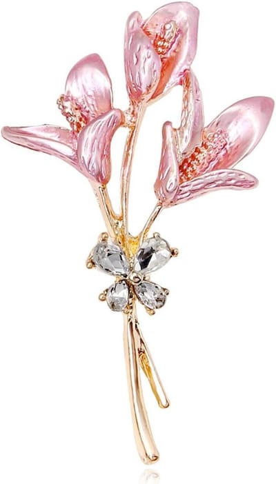 Bloemen Broche - Dames Accessoire - Feestelijke Versiering - Pareldetails - Niet gespecificeerd - Gekleurd