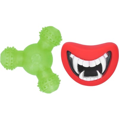 Honden Speelgoed Set Interactief Puppy Tandjes Krijgen Rode Lippen Demon Voedsel Lekkend Huisdier SpeelgoedBlauw