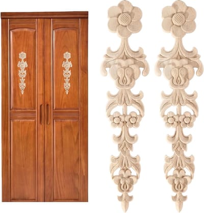 2 stuks houten applicaties voor decoratieve snijwerken en wandmeubels