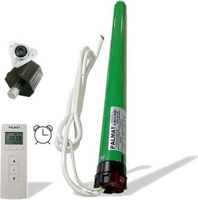 PALMAT Draadloze Rolluikmotor met 4 kanaals afstandsbediening en kunststof lagerplug (buis van 40 mm, 10 Nm)