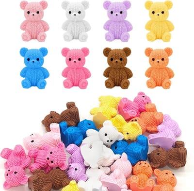 Mini Beren Figuurtjes - Kleine Decoratie - Huis Decoratie - 24 Stuks Set - 2.7x2.1x1.8cm - Veelkleurig