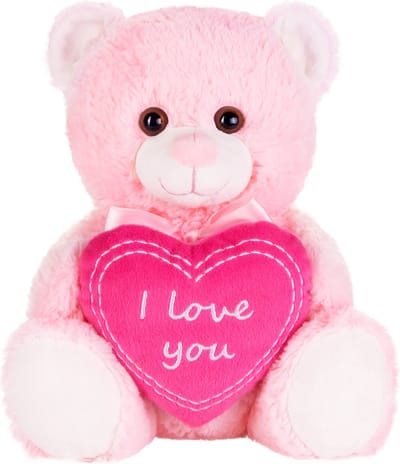 BRUBAKER Teddy Pluche Beer met Hart Roze - I Love You - 25 cm - Teddybeer Pluche Teddy Knuffel - Zacht Speelgoed Roze - Moederdag Cadeautje