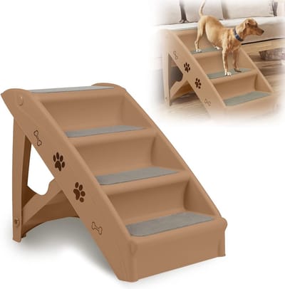 Hondentrap Inklapbaar voor Kleine en Grote Honden - Huisdiertrap met 4 Antislip Treden
