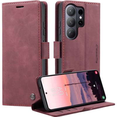 Caseme Samsung Galaxy S26 Ultra Business Bookcase Hoesje Rood