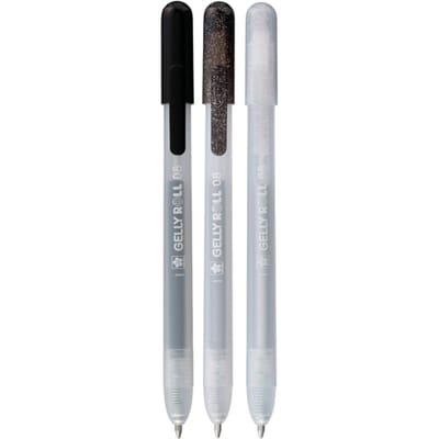 Gelschrijver Sakura Gelly Roll Special 08 klikfunctie set à 3 zilver