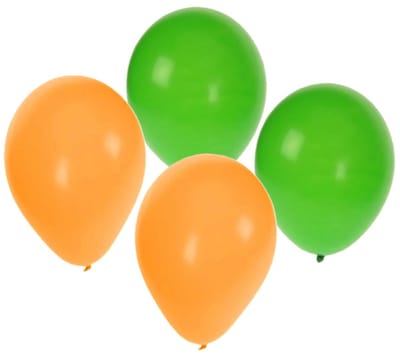 Shoppartners Party Ballonnen - Kleurenmix - geel en groen - 100x stuks - knoopballonnen - 27 cm - Versiering
