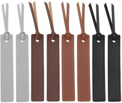 Dailygoods- Bladwijzer Set 8 Stuks - PU Lederen Bladwijzers - Multicolor - 13 cm x 2,4 cm - Duurzaam - Handige Maat - Boekenlegger