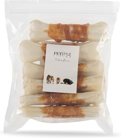 Petstyle Living Geperste Botten met Kip - Hondensnacks - 16cm - 6 Stuks - Kauwbotten Hond