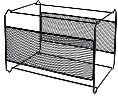 Mappenrek - Documentenhouder - Bureau Organiseren - Metalen gaasontwerp - 1 x 1 x 1 cm - Zwart