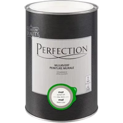 Perfection Ultradekkend Muurverf - Mat - Zuiver Wit Ral 9010 - 1l
