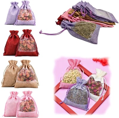 Dailygoods- Lavendelzakjes 20 stuks - Lege zakjes 10 x 14 cm - Insectenwerend middel - Mottenbescherming - Organza zakjes - Mooie kleuren - Geurzakjes
