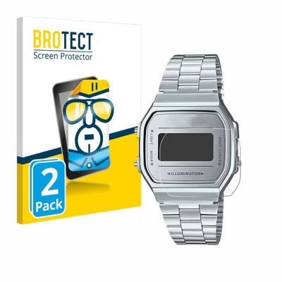BROTECT - Screenprotector voor Casio A168WEM-7EF - Folie Beschermfolie transparant 2 Stuks