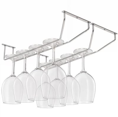 Allecto - Chroom Stalen Onder Keukenkasten Wijn Glas Houder - voor