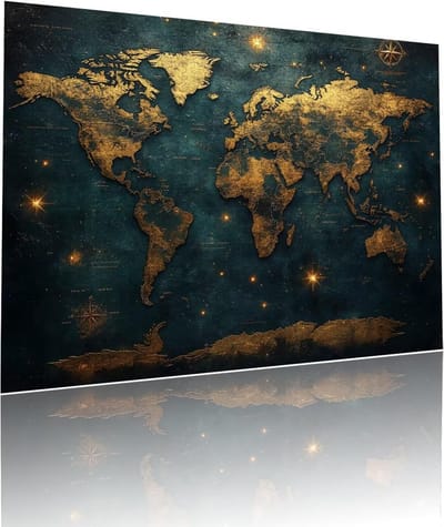 Houten Puzzel - Legpuzzel Wereldkaart - Entertainment en Decoratie - Natuurlijk Hout - 70x99cm 2000 Stukjes - Meerkleurig