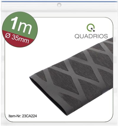 Quadrios 23CA224 Krimpkous zonder lijm Zwart 35 mm 18 mm Krimpverhouding:2:1 1 m