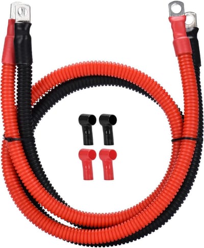Hoogwaardige 50mm² Batterijkabel 150cm - 0 AWG Zware Soepele Siliconen Kabel met Beschermende Kabelbuis
