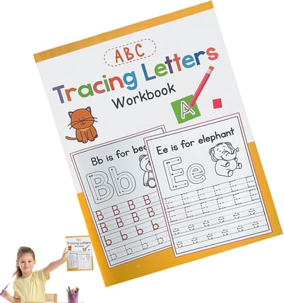 Oefenboek Dik Papier - Schrijfschrift Kinderen - Letters Leren Schrijven - Ondersteuning Duimgreep - A4 Formaat - Rood