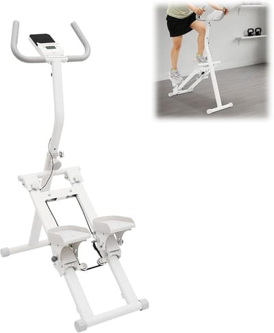 Stepper Fitnessapparaat - Hometrainer Klimmachine - Thuisconditie Opbouwen - Verstelbare Weerstand - 120 kg Capaciteit - Wit