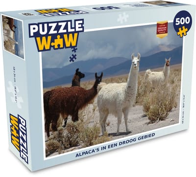 Puzzel Alpaca - Woestijn - Wolken - Legpuzzel - Puzzel 500 stukjes