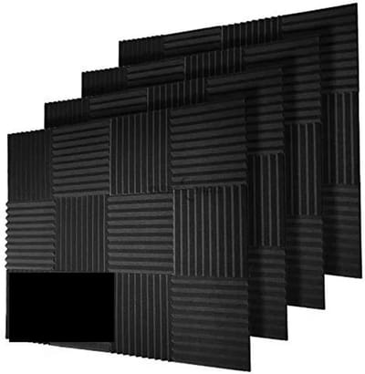 Geluidsisolatie Panelen - Akoestisch Schuim - Geluidsverbetering Ruimte - Effectieve Absorptie - 30x30x2.5cm 48 Stuks - Zwart