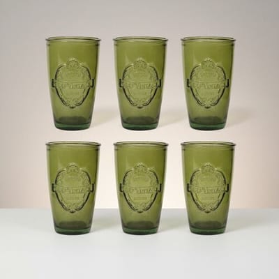 Set van 6 Dexam Sintra tumblers van gerecycled glas - Groen