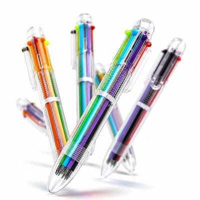 BOTC Meerkleurige Balpennen - Set van 6 stuks - 0,7 mm - 6 kleuren intrekbare Balpen - voor Kantoor, Schoolbenodigdheden, Kinderen