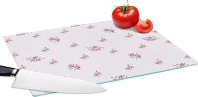 Glazen Snijplank - 39x28 - Patroon - Rozen - Bloemen - Snijplanken Glas